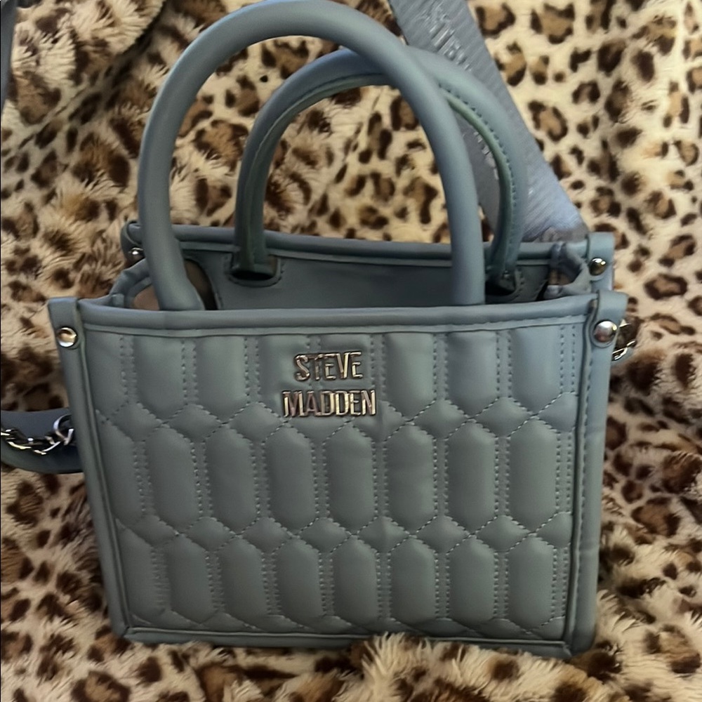 Steve Madden Quilted Blue Handbag